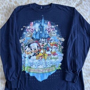 Disney Very Merry Christmas Party Blue Long Sleeve Tee
